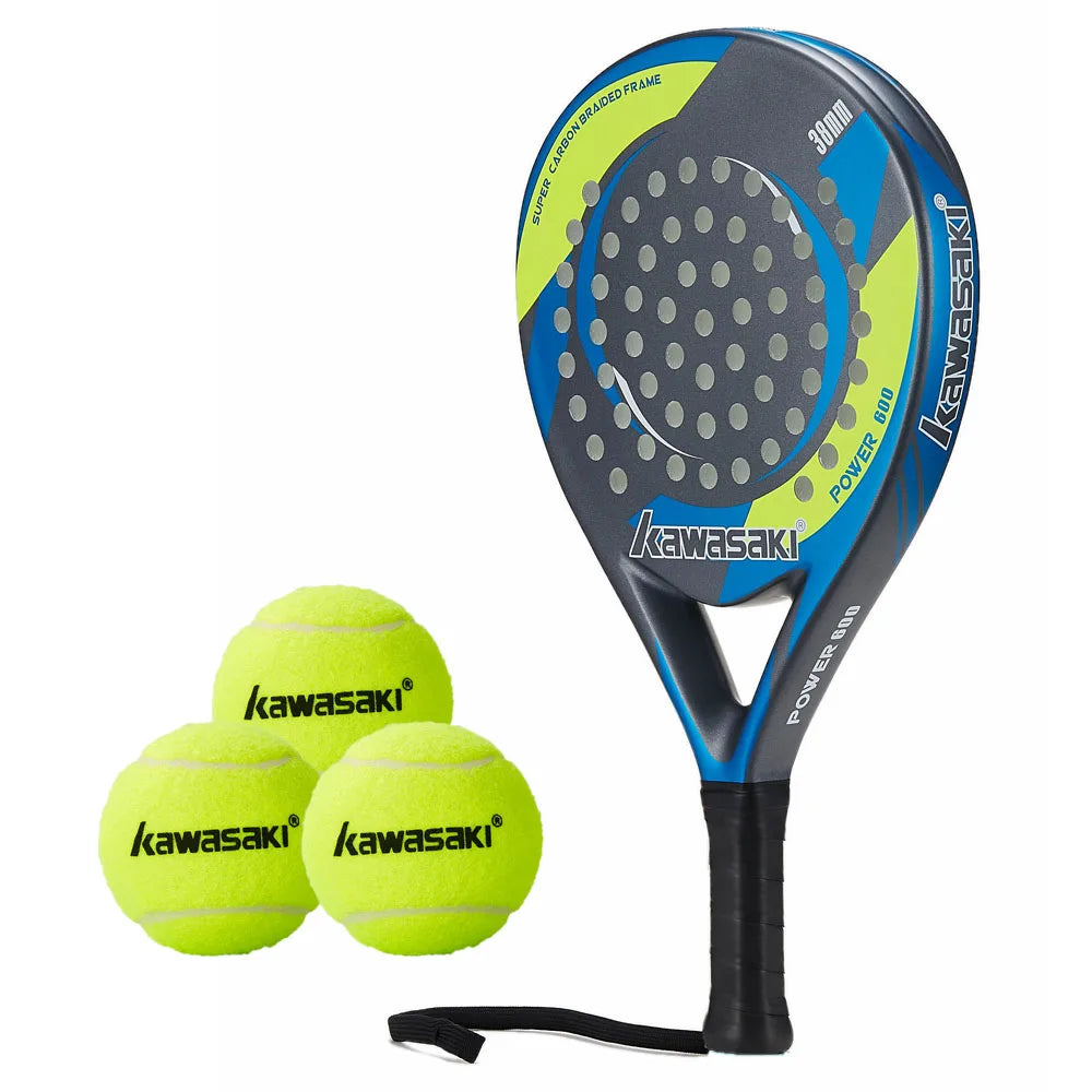Brand Padel Tennis Carbon Fiber Soft EVA Face Tennis Paddle Racquet Racket with Padle Bag Cover Power 600