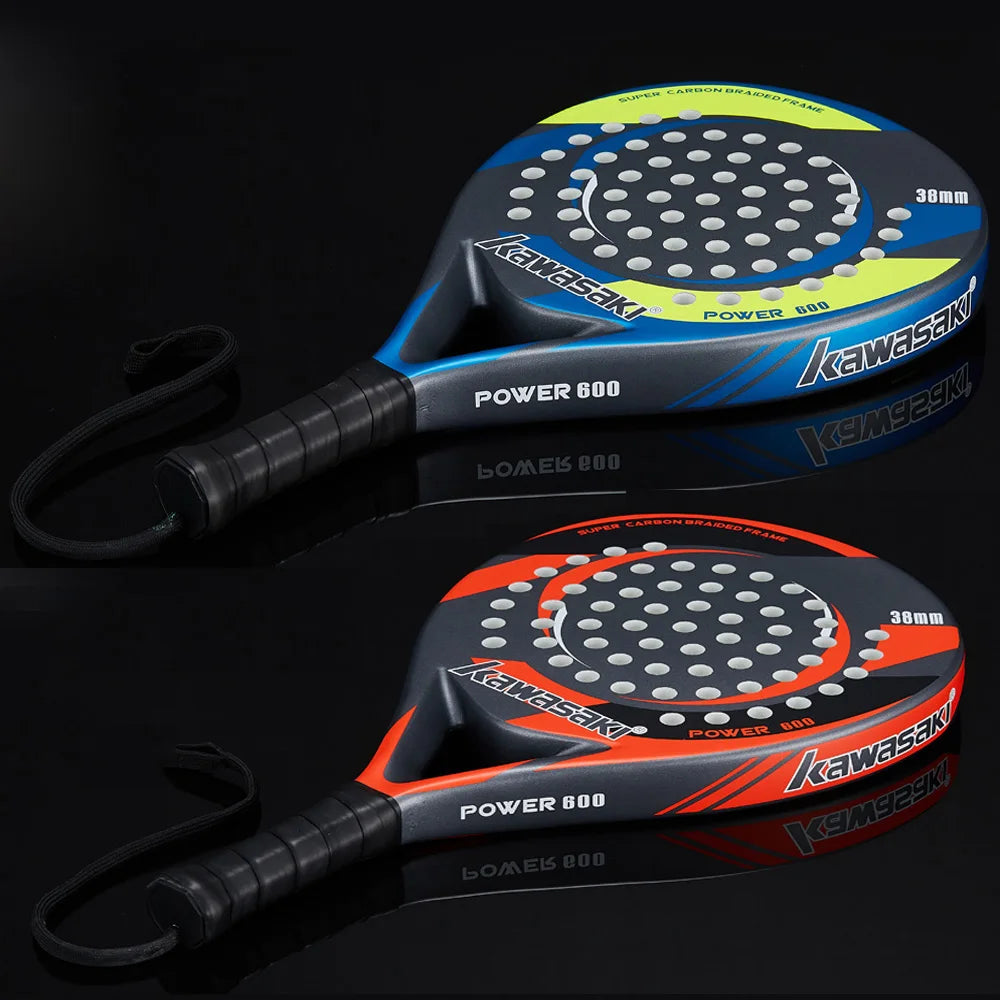 Brand Padel Tennis Carbon Fiber Soft EVA Face Tennis Paddle Racquet Racket with Padle Bag Cover Power 600
