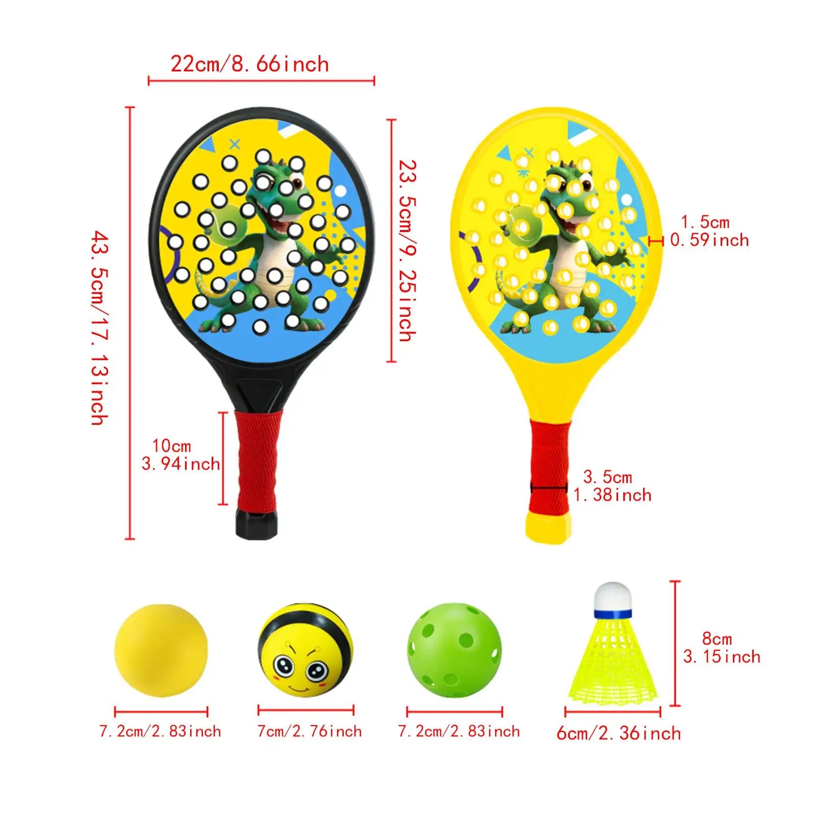 2 Pieces Kinder Padel -Schläger Many Handy Tety Paddle Tennis -Racket Paddles Sports Game for Beginners
