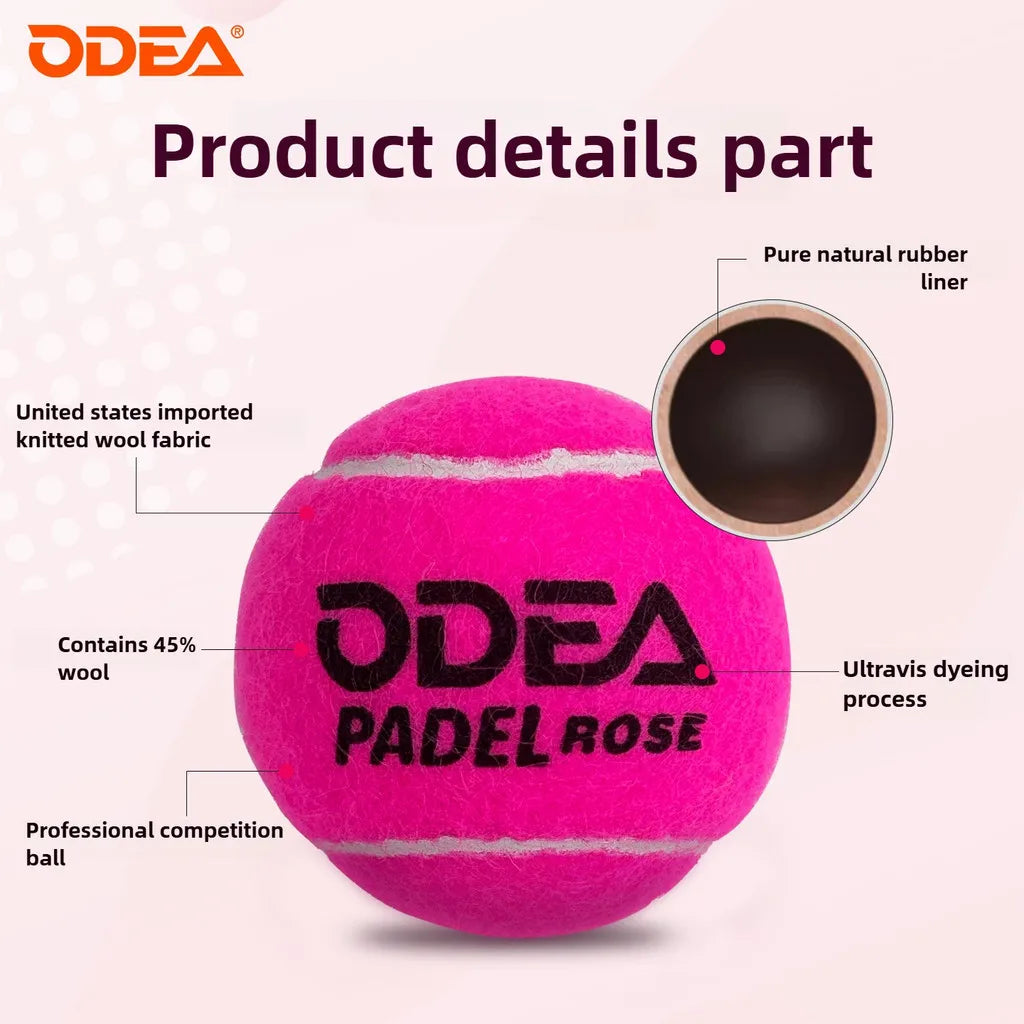 Padel Balls Pink,High Bounce Durable Training Tennis Balls,Vacuum Sealed for Competitive Matches