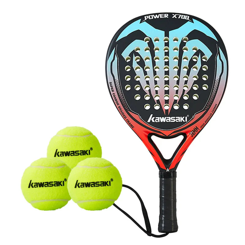 Brand Padel Tennis Carbon Fiber Soft EVA Face Tennis Paddle Racquet Racket with Padle Bag Cover Power 600