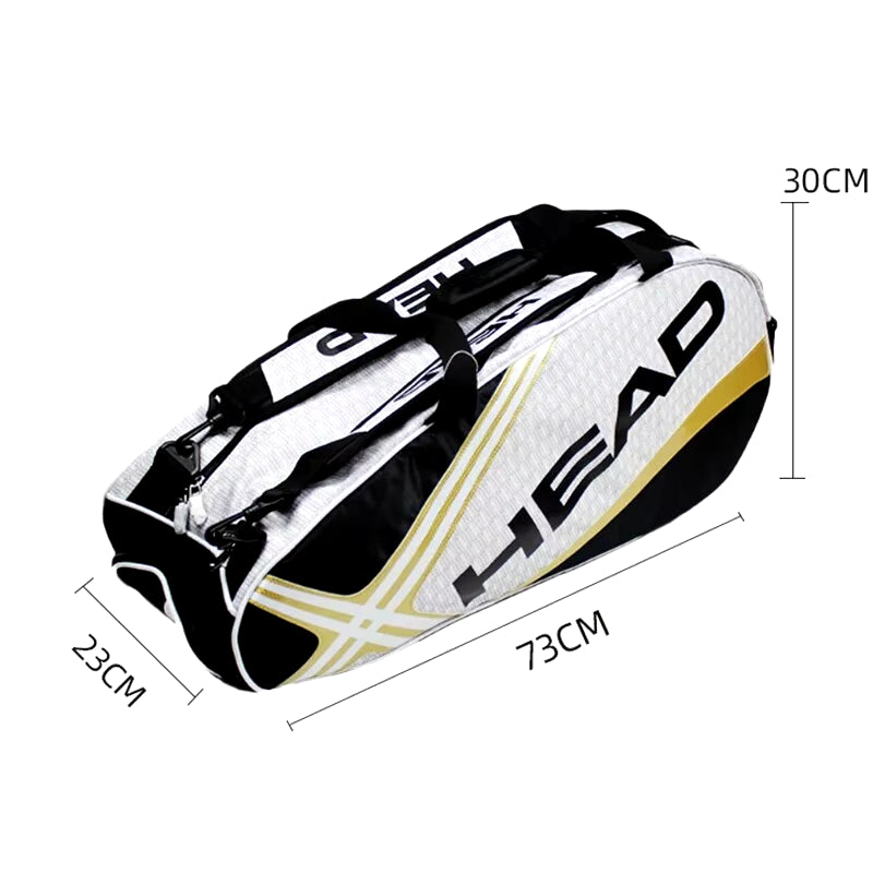 Tennis Rackets Bag Large Capacity 3-6 Pieces Tennis Backpack Badminton Gymbag Squash Racquet Bag with Separated Shoes Bag