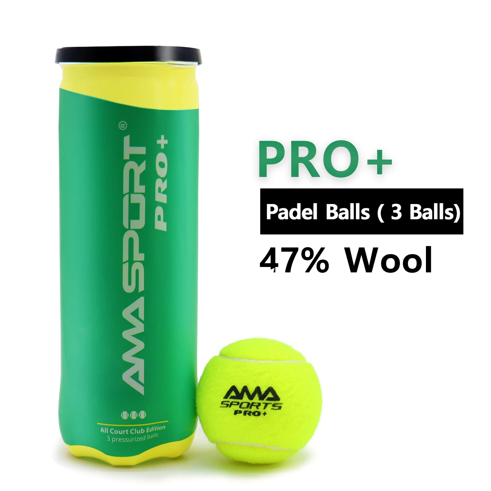 Padel Balls Pack of 3-Durable Tournament Grade Padel Balls - Optimal Bounce Padel Balls for Professional and Amateur Players